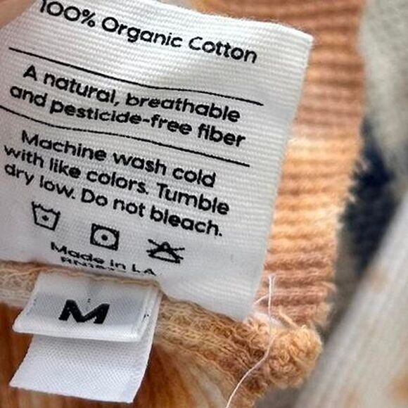 Mate Tie Dye Cropped Waffle Knit Thermal Sweater M Lounge Comfy Cottagecore - Picture 3 of 5